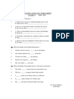 English Language Work Sheet CLASS 12 2020 - 2021: Q1. Transformation of Sentences