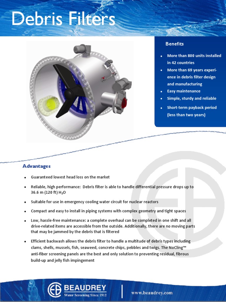 Debris Debris Filters Filters PDF Heat Exchanger Water