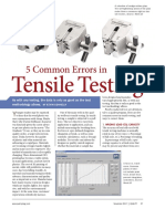 5 Common Errors in Tensile Testing