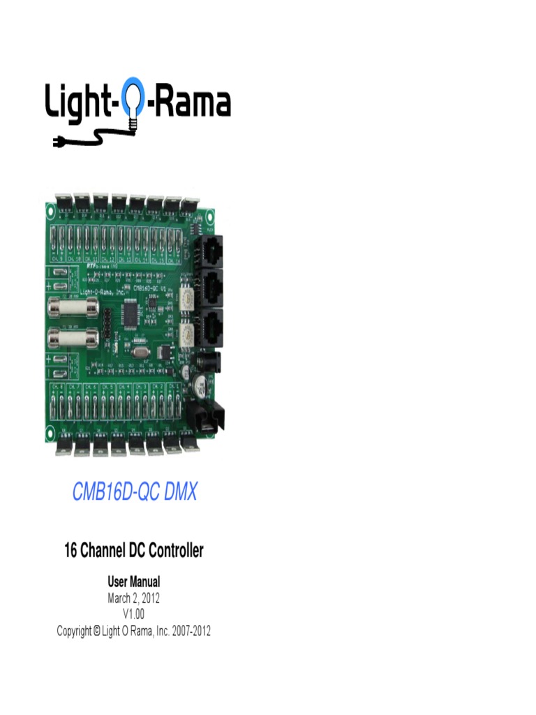 Cmb16D-Qc DMX: 16 Channel DC Controller | PDF | Amplifier | Switch
