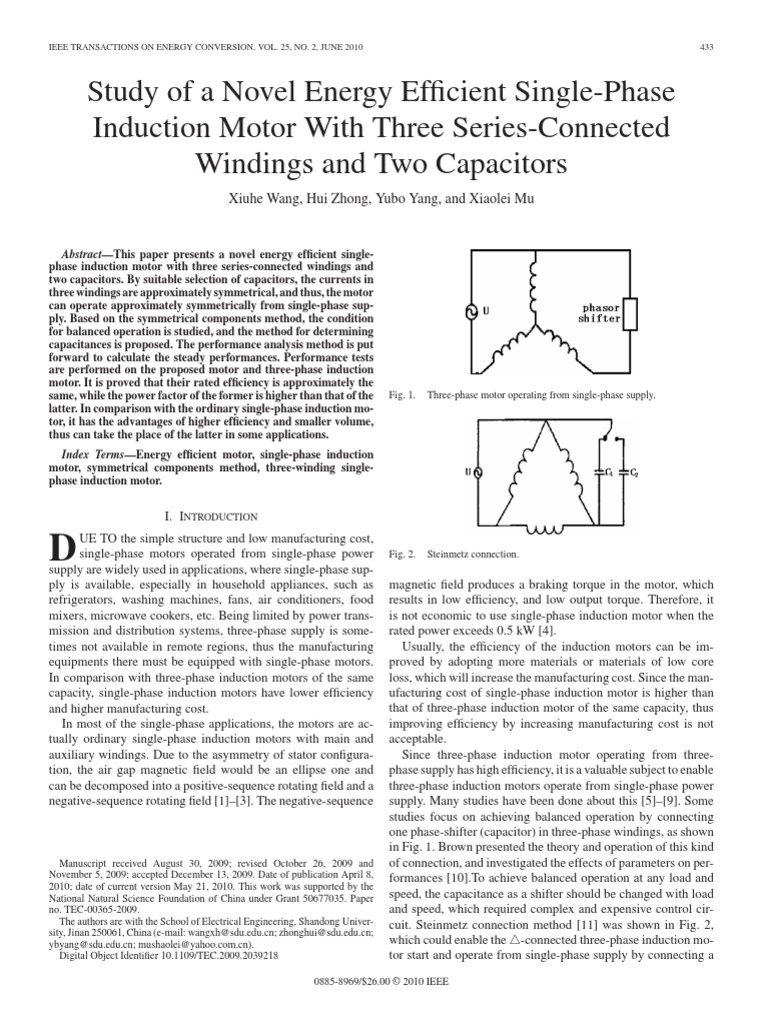 Study of A Novel Energy Efficient Single-Phase Induction Motor With ...