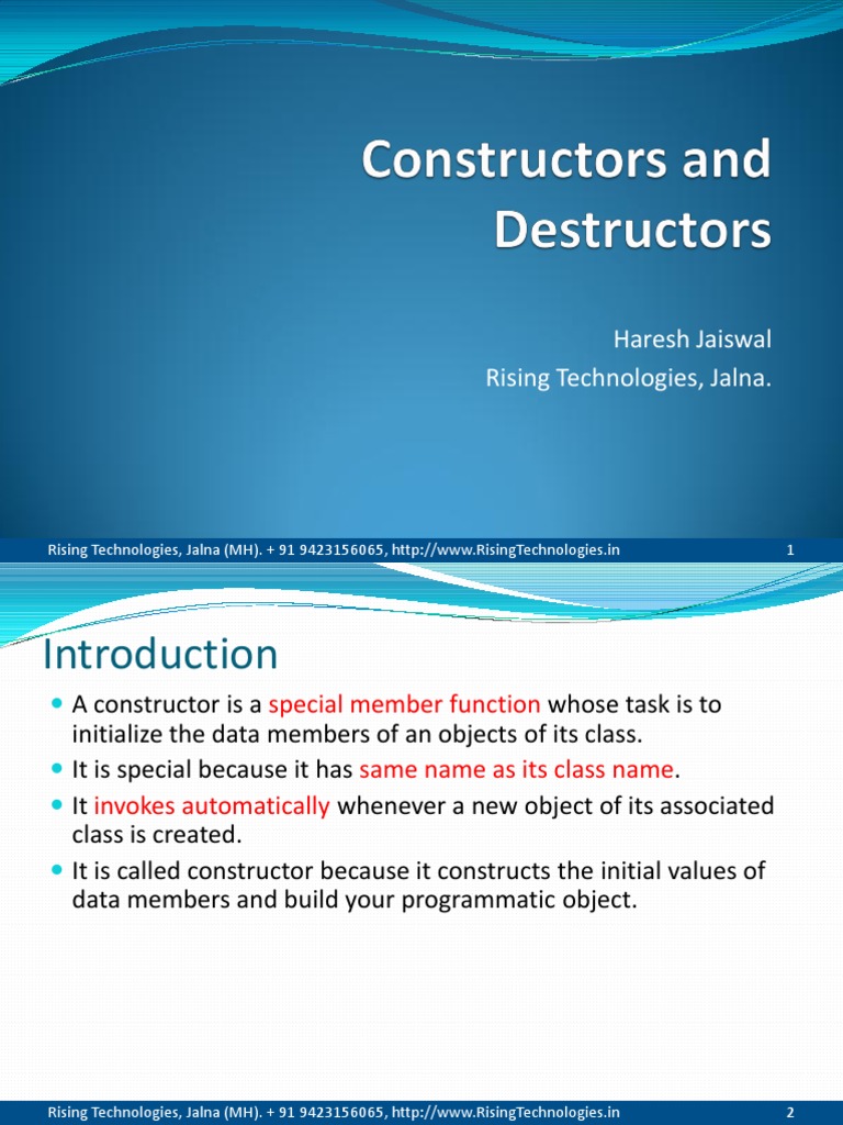 Understanding C++ Constructors and Types | PDF | Constructor (Object ...