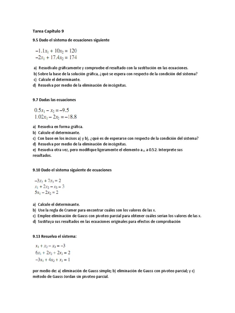 Tarea Capítulo 9 | PDF
