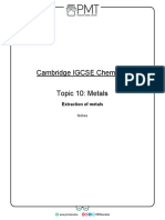Cambridge IGCSE Chemistry Topic 10: Metals: Extraction