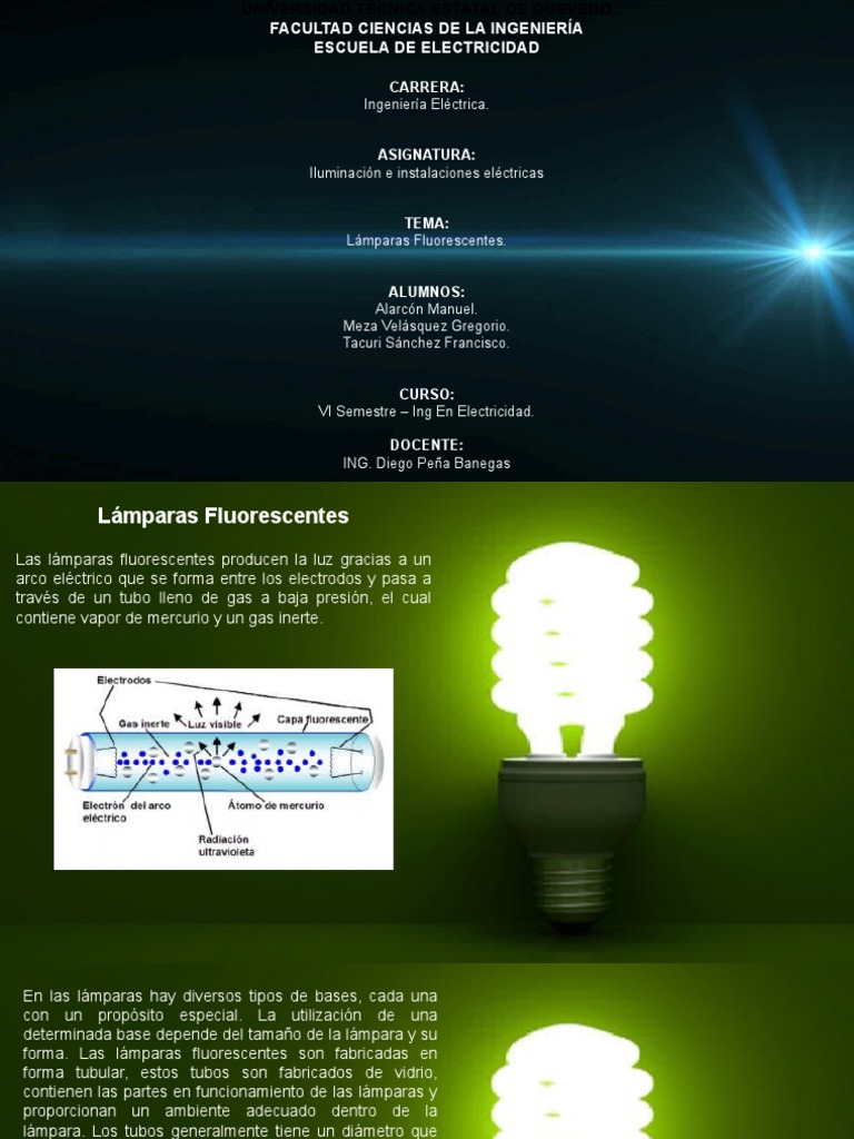 Lámparas Fluorescentes PDF Lámpara fluorescente Fluorescencia