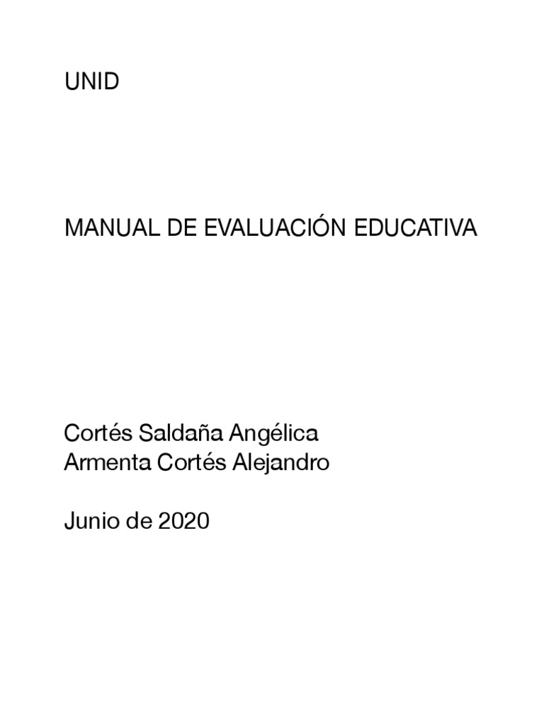 Manual de Evaluación Educativa | PDF | Evaluación | Modificación de ...