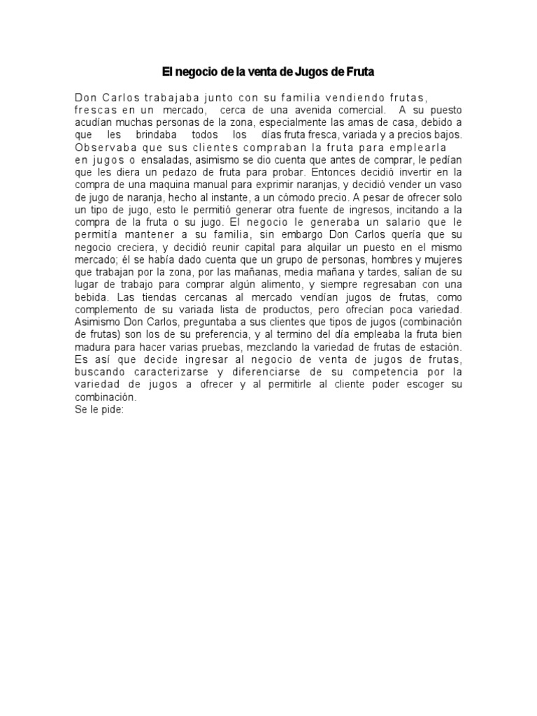 Estrategias para Vender Jugos de Fruta | PDF | Análisis FODA | Mercado ...