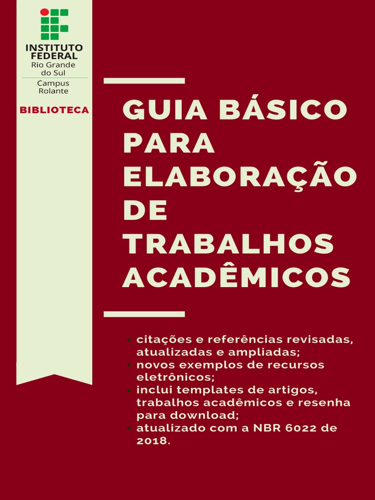 Guia ABNT para Trabalhos Acadêmicos | PDF | Humano | Escolas