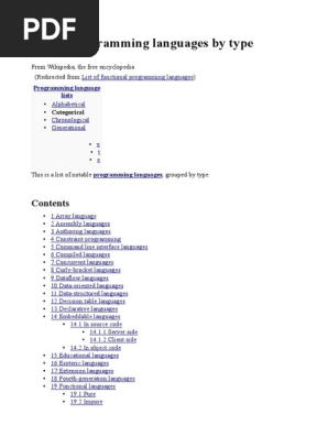 LISTA DE LINGUAGENS