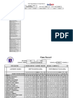 Input Data Sheet For E-Class Record: Region Division School Name School Id School Year