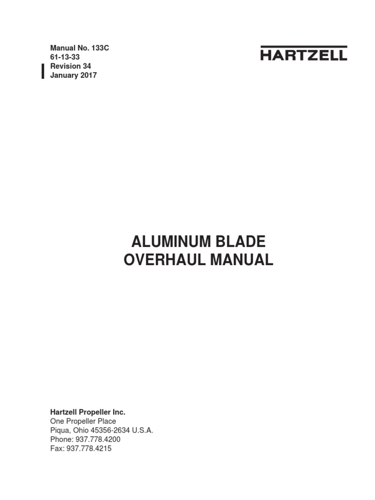 Aluminum Blade Overhaul Manual Hartzell Prop R32 PDF PDF Nature