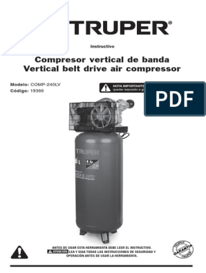 Compresor de aire, con banda, vertical 240L 4HP, 220V Truper, Compresores  De Aire 220V, 19366