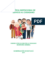 POLITICA INSTITUCIONAL DE SERVICIO AL CIUDADANO 2020