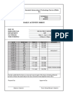 Daily Activity Sheet: Hubei Junxinda International Technology Service (Phils) Inc