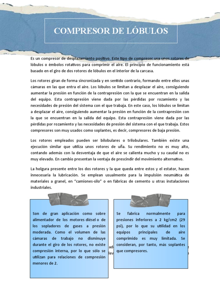 Compresor de Lóbulos | PDF | Presión | Máquinas
