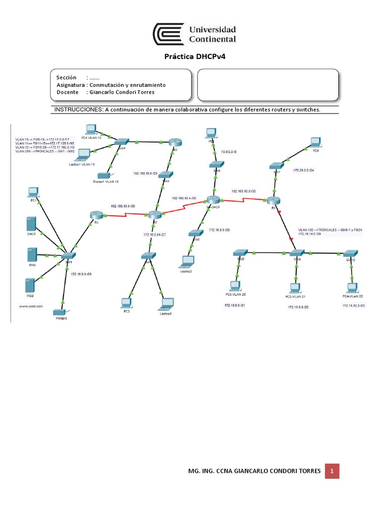 Configuración de DHCPv4 en Cisco | PDF | Dirección IP | Enrutador ...
