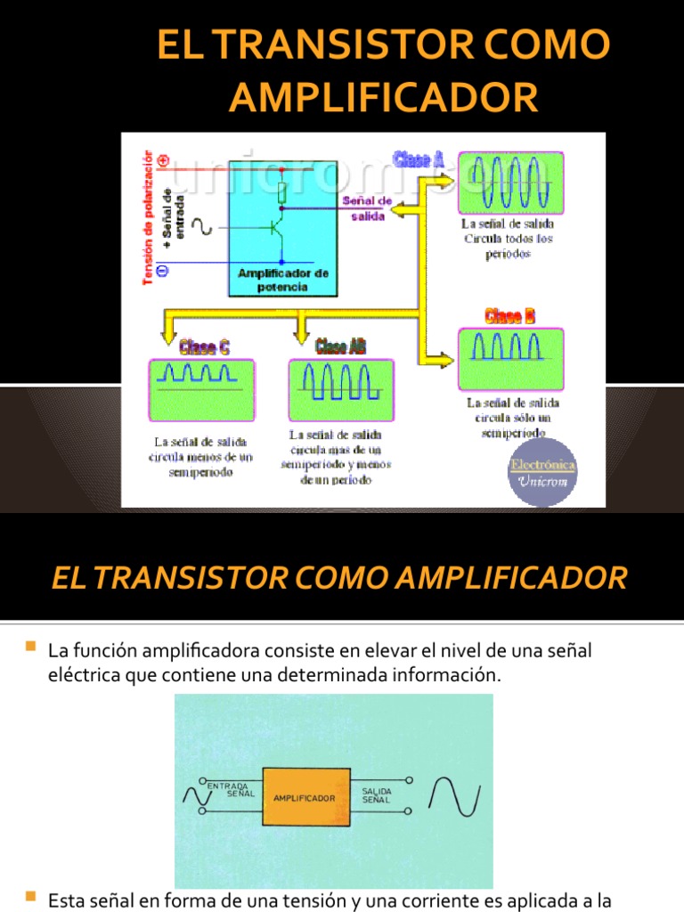 El Transitor Como Amplificador | PDF | Transistor | Transistor de unión ...