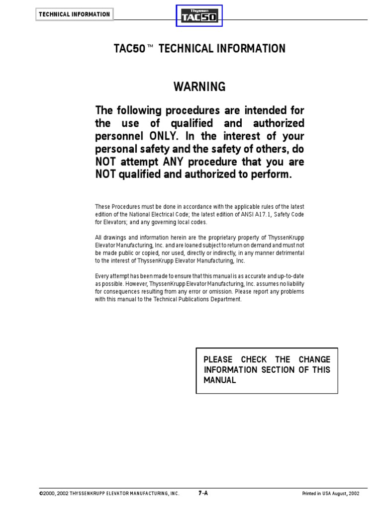 TAC50 Technical Procedures Manual | PDF | Components | Electronic ...