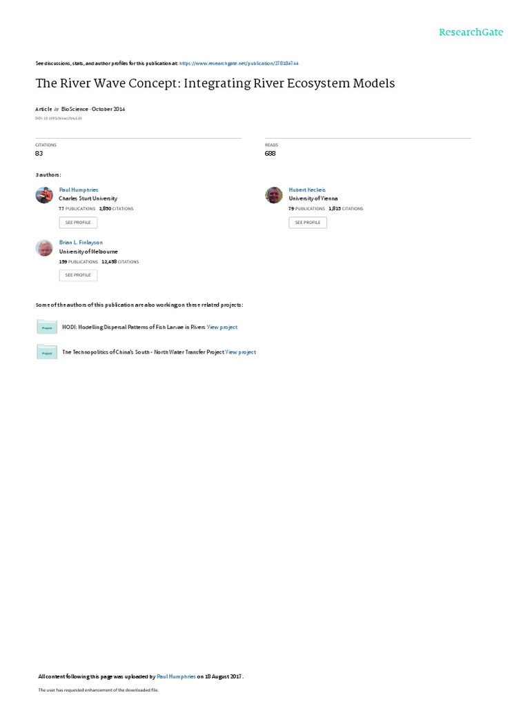 The River Wave Concept Integrating River Ecosystem | PDF | River | Waves