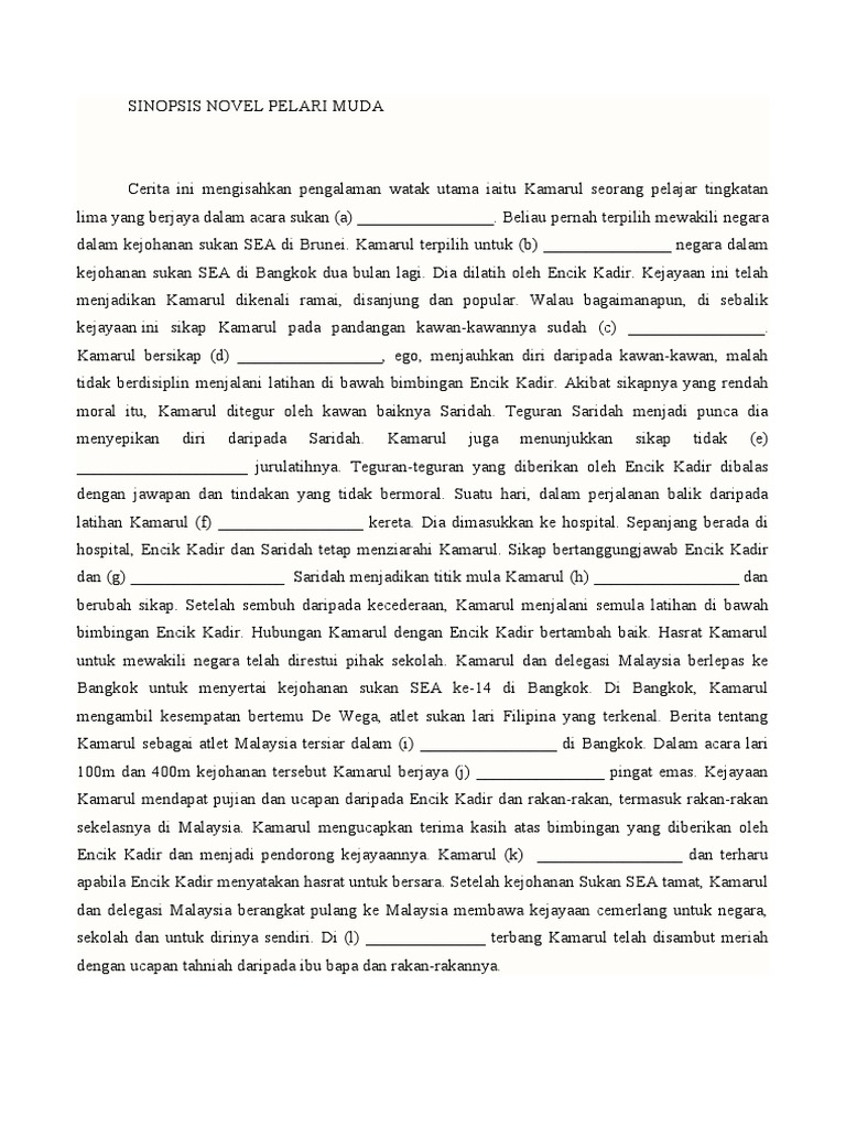 Sinopsis Novel Pelari Muda Pdf