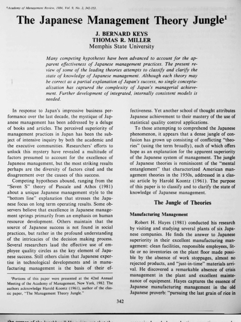 Understanding Japanese Management Theories | PDF | Employment | Japan