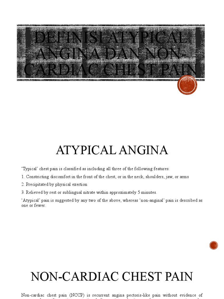 Def of Atypical & Noncardiac Chest Pain PDF
