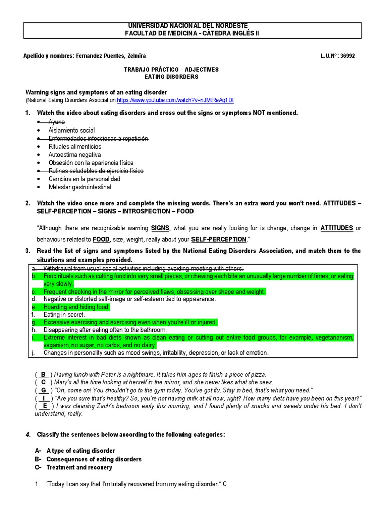 Eating Disorders: Signs and Symptoms | PDF | Eating Disorder | Mental ...