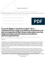 El Rey de Bélgica - Lamenta El Daño - de La Colonización en Congo y en México Renombran Una Derrota Española - Radiocable - Com - Radio Por Internet - La Cafetera