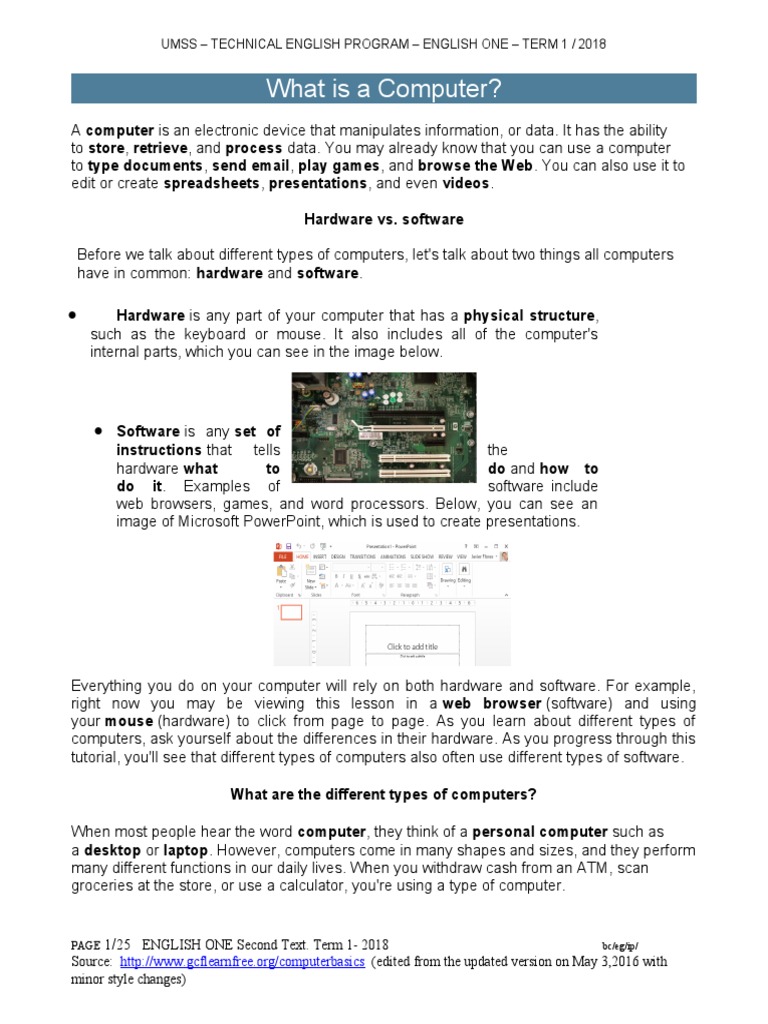 What Is A Computer?: Hardware vs. Software | PDF | Operating System | E ...