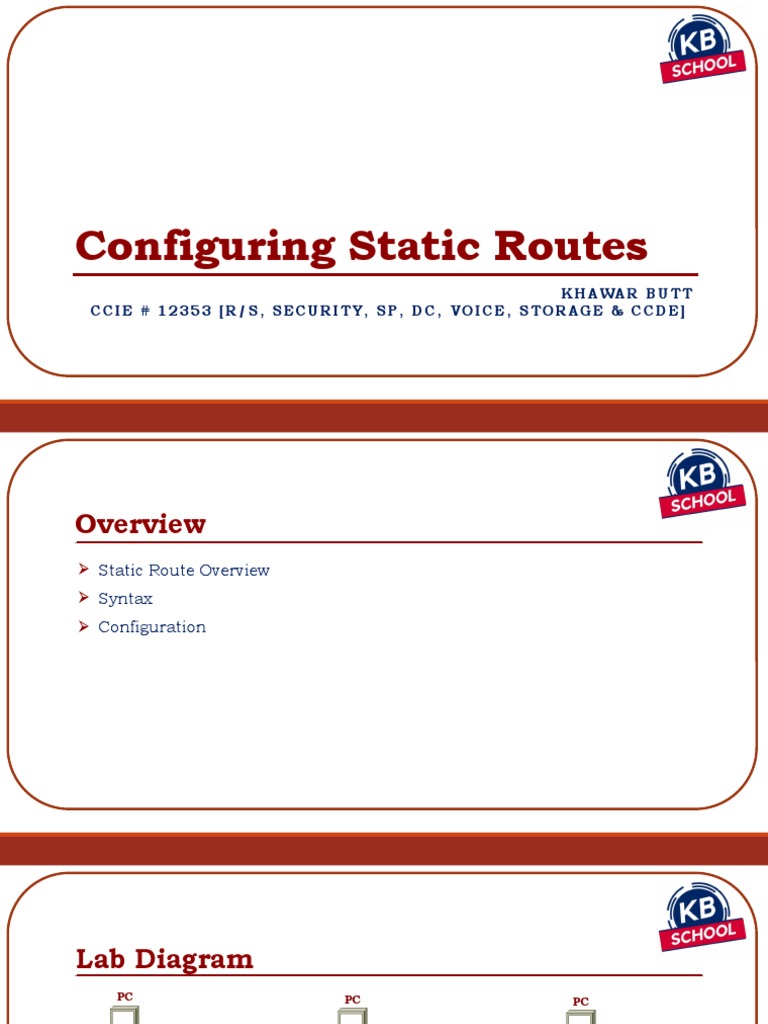 Configuring Cisco Static Routes | PDF | Router (Computing) | Routing