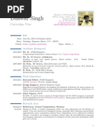 Dilawar Singh: Curriculum Vitae