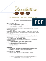 Ultimate Chocolate Brochure Chocolates: $25/Lb: To Place An Order or To Ask Any Questions Please Contact Beth at