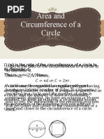 Area and Circumference of A Circle