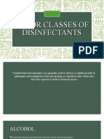 Major Classes of Disinfectants