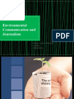 Environmental Communication and Journalism: Kishwar Jahan Chowdhury Lecturer Esdm, Nstu