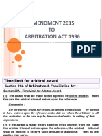 Amendment 2015 TO Arbitration Act 1996