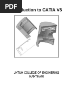 Introduction To CATIA V5: Jntuh College of Enginering Manthani