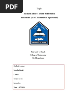 Solution of First Order Differential Equations (Exact Differential Equations)