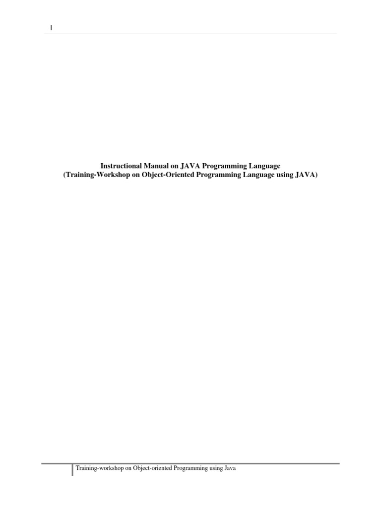 Java OOP Training Workshop Manual | PDF