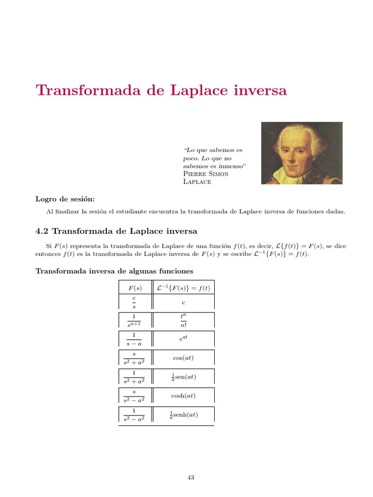 CTD Sem13 Transformada Inversa de Laplace | PDF | Funciones y mapeos ...