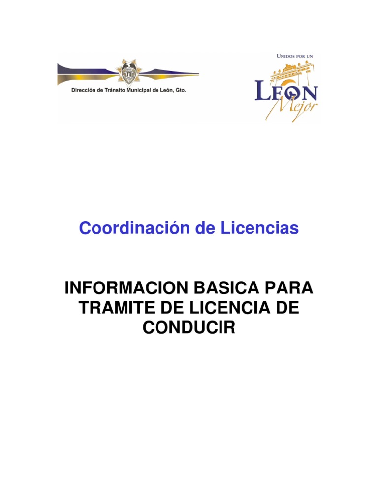 Exámen para obtener licencia de manejo León Gto