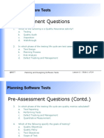 Pre-Assessment Questions: Planning Software Tests