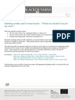 Sizes of Knitting Needles and Crochet Hooks