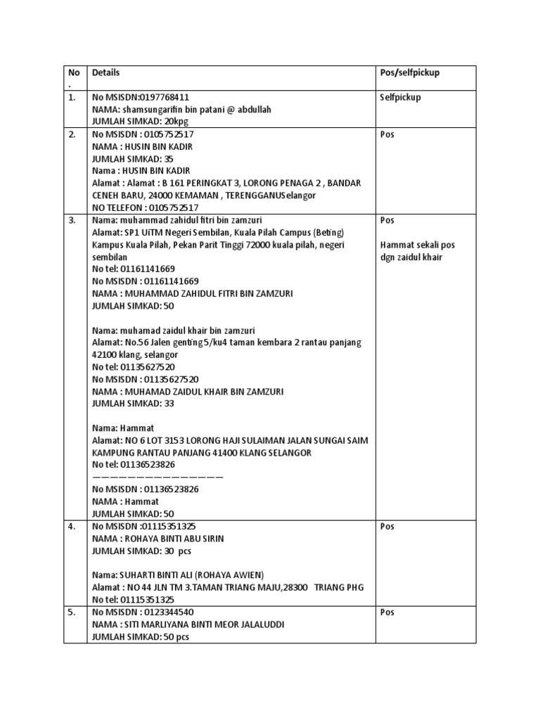 No Details Pos Selfpickup Pdf