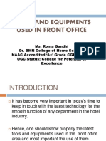Tools and Equipments Used in Front Office