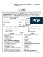 Syllabus: Don Bosco Technical Institute - Tarlac