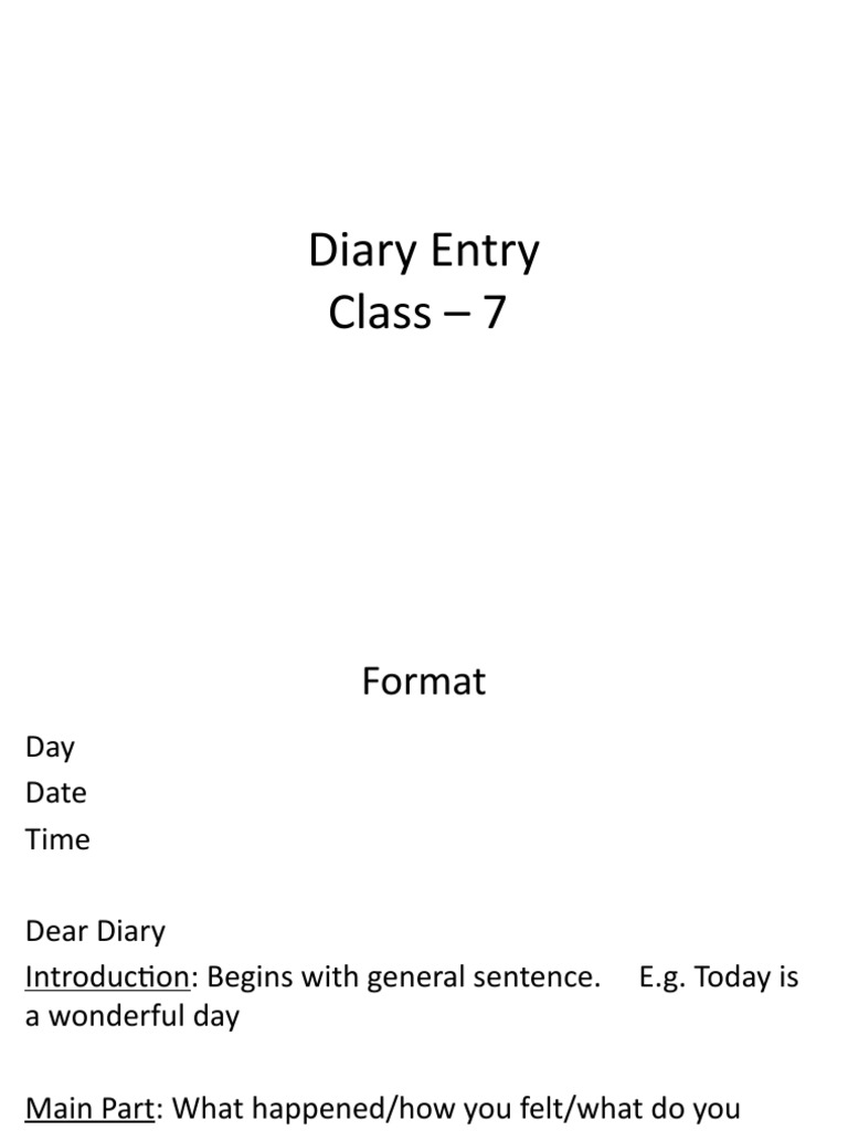 Diary Entry PDF