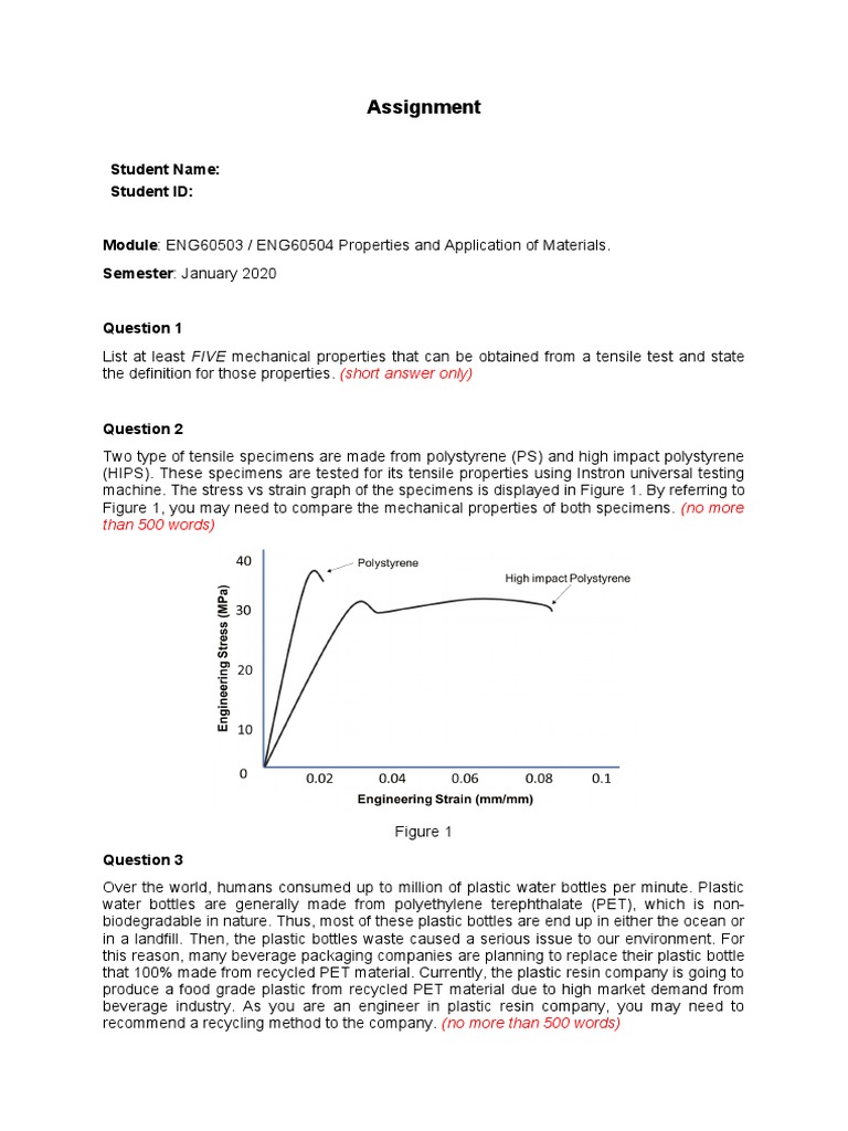 Mechanical Properties of Polystyrene Testing | PDF