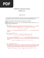 MATH 545, Stochastic Calculus Problem Set 2: January 24, 2019