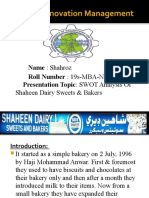 SWOT Analysis of Shaheen Dairy Sweets & Bakers